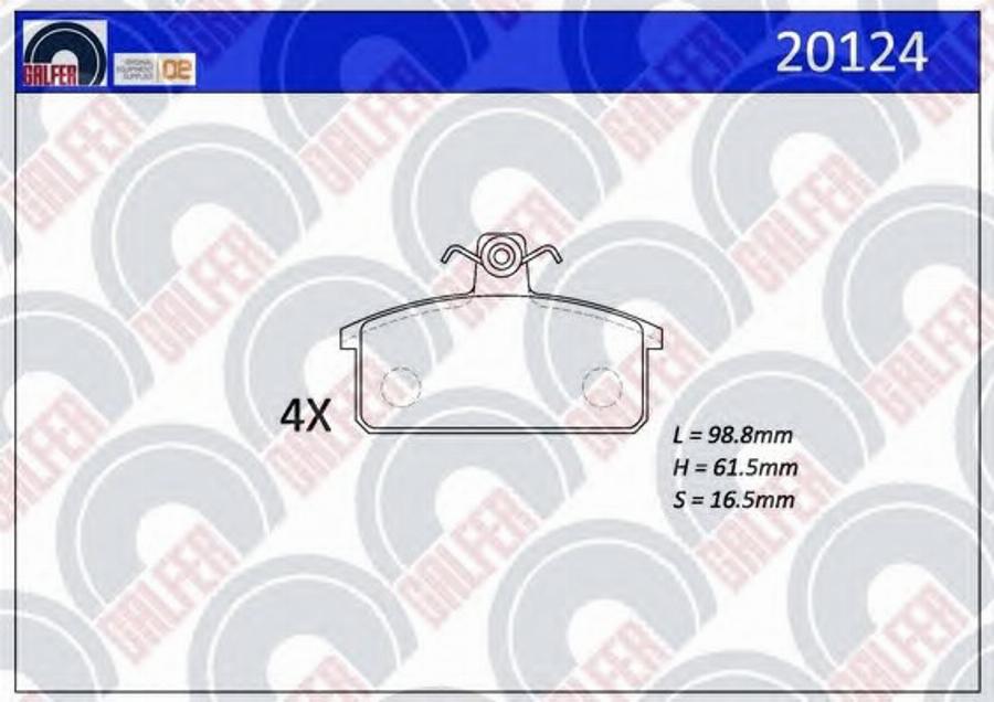 Galfer 20124 - Тормозные колодки, дисковые, комплект avtokuzovplus.com.ua