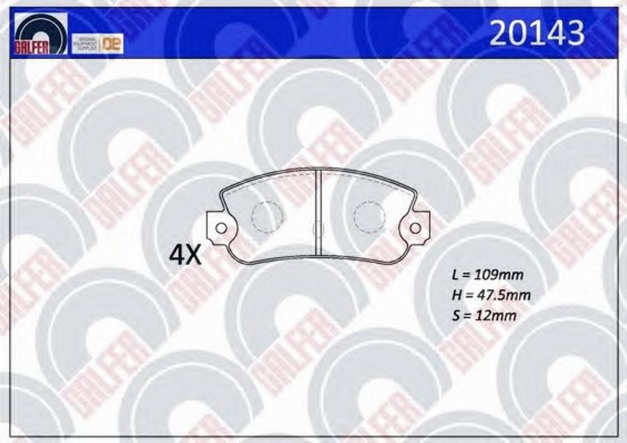 Galfer 20143 - Гальмівні колодки, дискові гальма autocars.com.ua