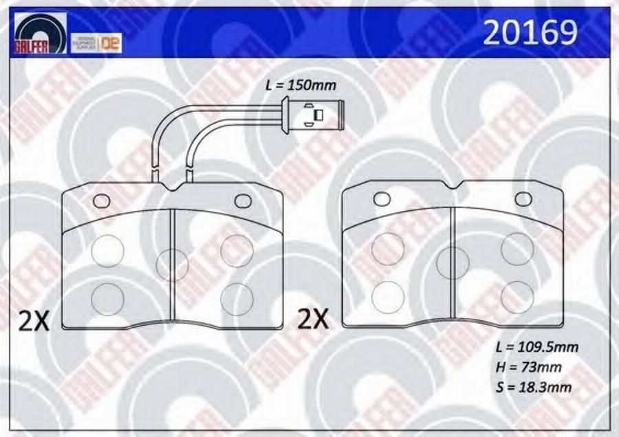 Galfer 20169 - Гальмівні колодки, дискові гальма autocars.com.ua