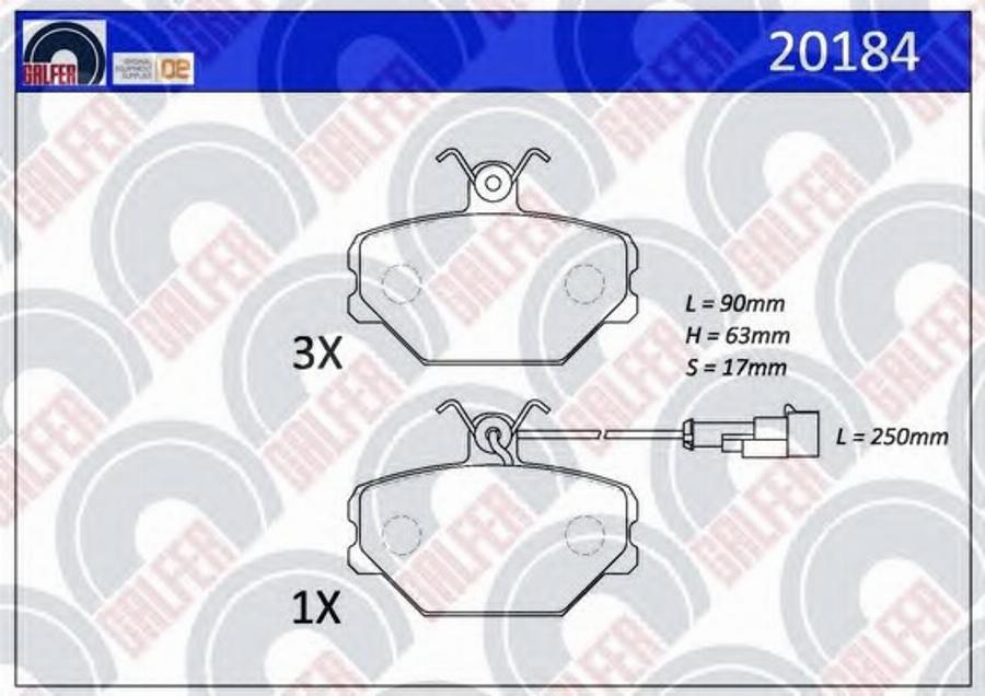 Galfer 20184 - Гальмівні колодки, дискові гальма autocars.com.ua