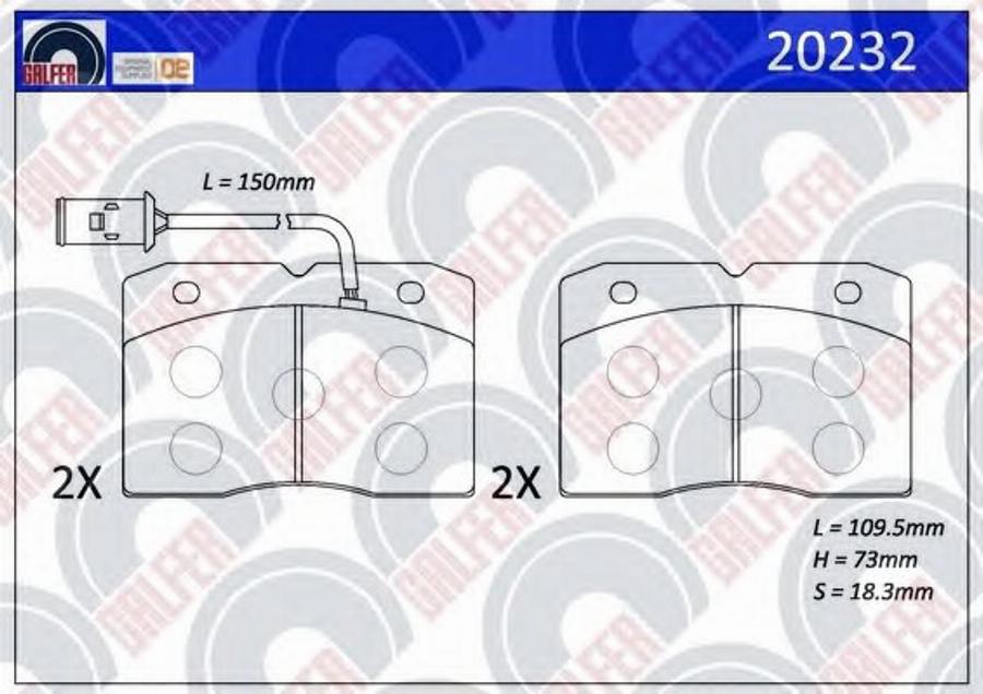 Galfer 20232 - Гальмівні колодки, дискові гальма autocars.com.ua