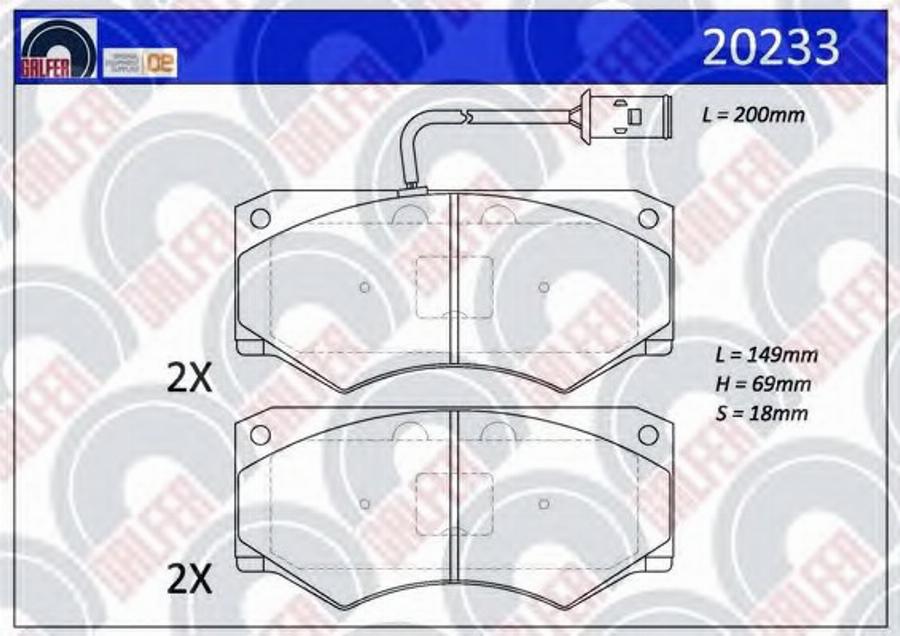 Galfer 20233 - Тормозные колодки, дисковые, комплект avtokuzovplus.com.ua