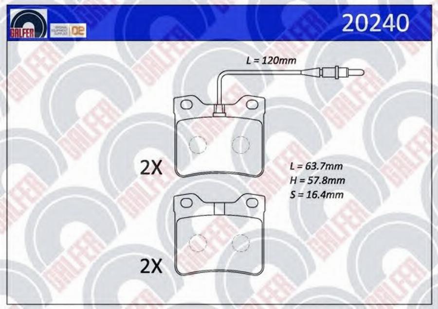 Galfer 20240 - Гальмівні колодки, дискові гальма autocars.com.ua