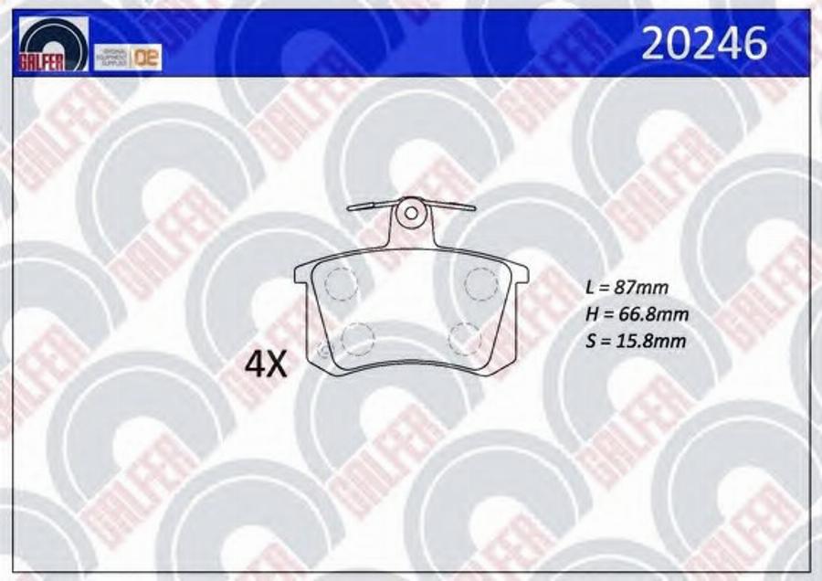 Galfer 20246 - Гальмівні колодки, дискові гальма autocars.com.ua