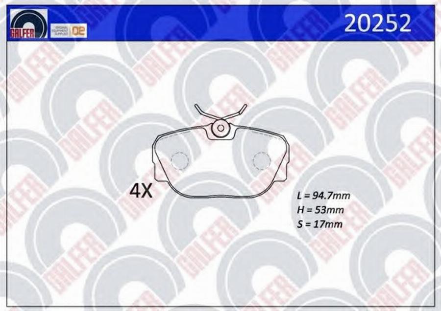Galfer 20252 - Тормозные колодки, дисковые, комплект avtokuzovplus.com.ua