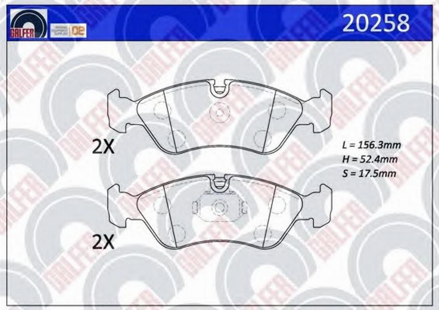 Galfer 20258 - Гальмівні колодки, дискові гальма autocars.com.ua