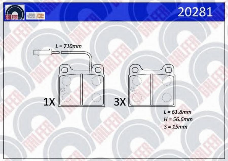 Galfer 20281 - Тормозные колодки, дисковые, комплект autodnr.net