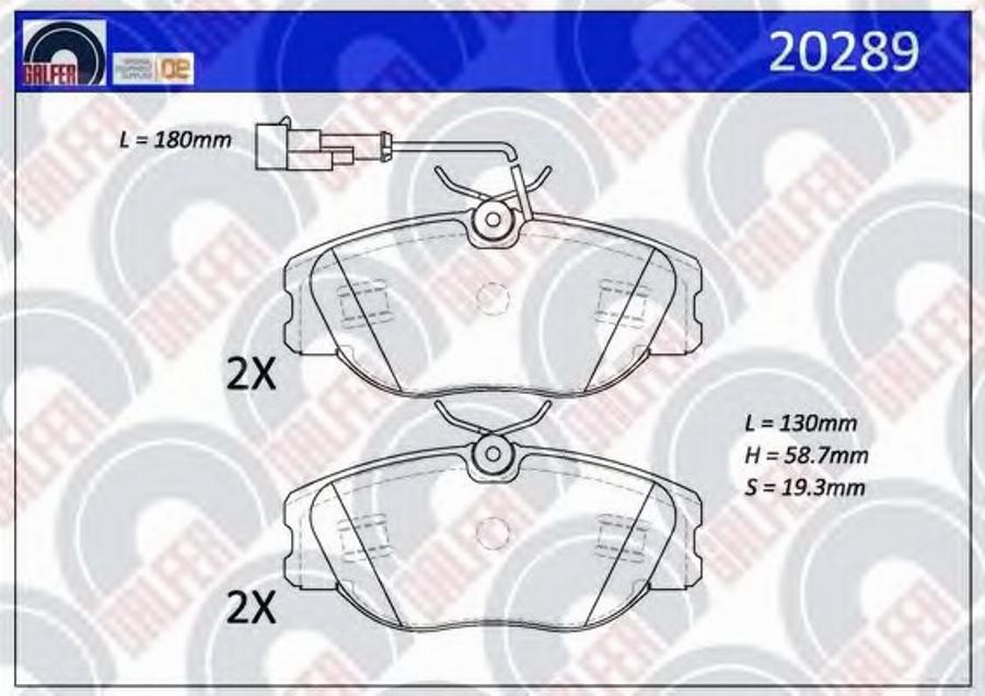 Galfer 20289 - Гальмівні колодки, дискові гальма autocars.com.ua