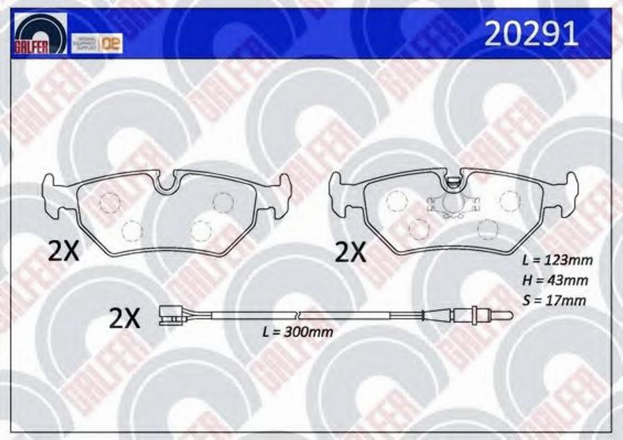 Galfer 20291 - Гальмівні колодки, дискові гальма autocars.com.ua