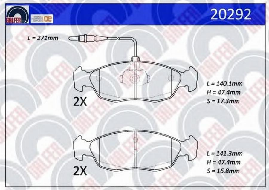 Galfer 20292 - Гальмівні колодки, дискові гальма autocars.com.ua