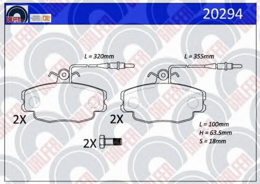 Galfer 20294 - Тормозные колодки, дисковые, комплект avtokuzovplus.com.ua