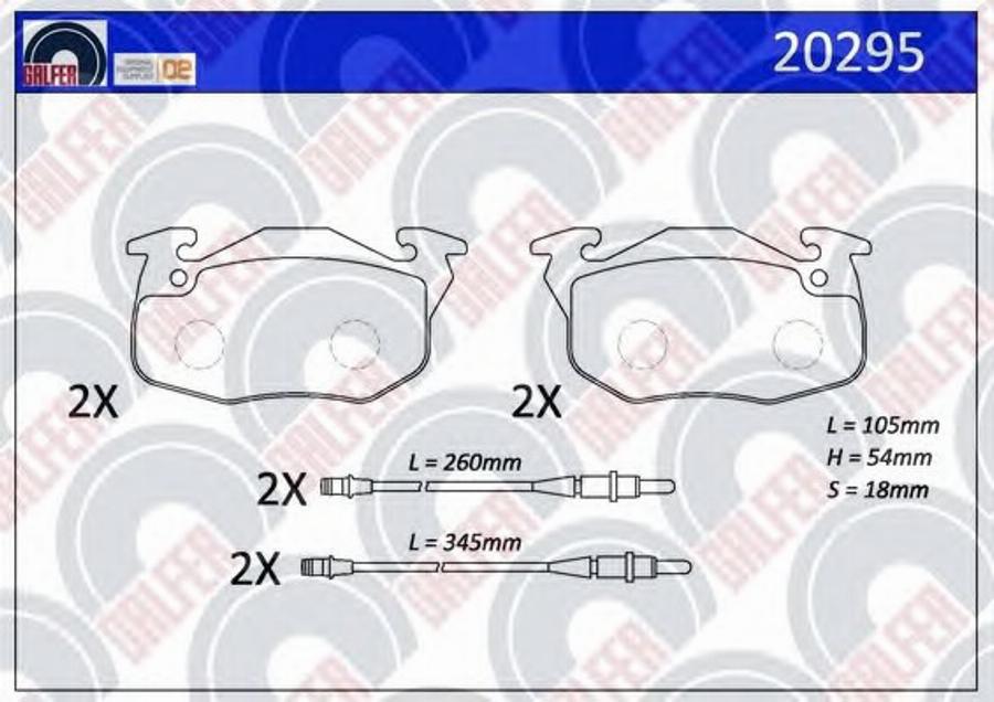 Galfer 20295 - Тормозные колодки, дисковые, комплект avtokuzovplus.com.ua