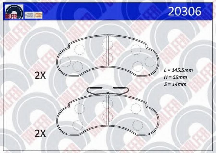 Galfer 20306 - Тормозные колодки, дисковые, комплект avtokuzovplus.com.ua