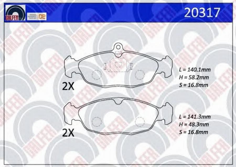 Galfer 20317 - Гальмівні колодки, дискові гальма autocars.com.ua