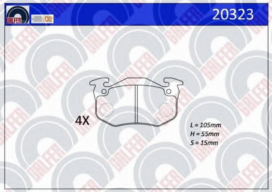 Galfer 20323 - Тормозные колодки, дисковые, комплект avtokuzovplus.com.ua