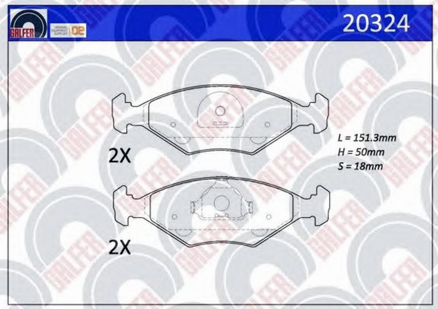 Galfer 20324 - Тормозные колодки, дисковые, комплект avtokuzovplus.com.ua