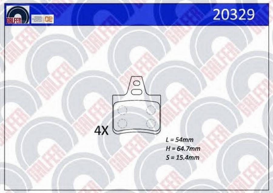 Galfer 20329 - Тормозные колодки, дисковые, комплект avtokuzovplus.com.ua