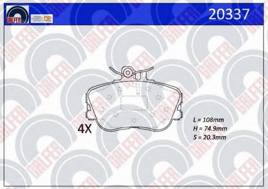 Galfer 20337 - Гальмівні колодки, дискові гальма autocars.com.ua