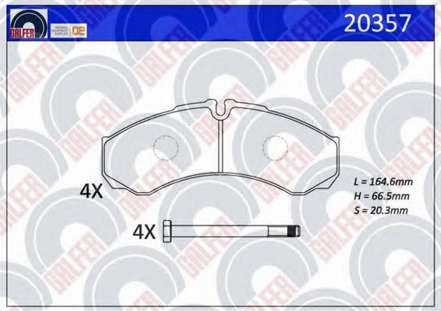 Galfer 20357 - Тормозные колодки, дисковые, комплект avtokuzovplus.com.ua