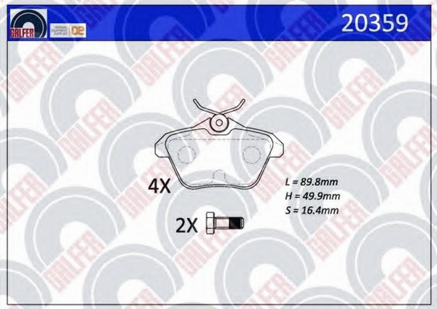 Galfer 20359 - Гальмівні колодки, дискові гальма autocars.com.ua