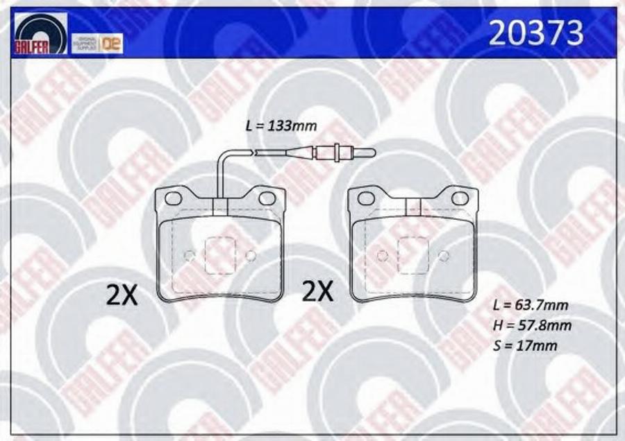 Galfer 20373 - Гальмівні колодки, дискові гальма autocars.com.ua