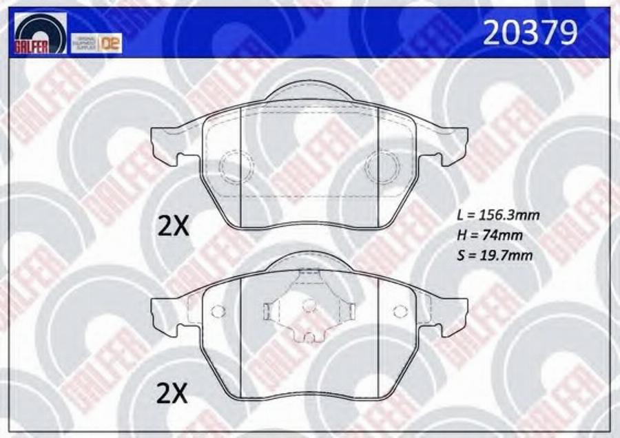 Galfer 20379 - Гальмівні колодки, дискові гальма autocars.com.ua