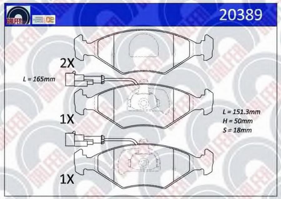 Galfer 20389 - Тормозные колодки, дисковые, комплект autodnr.net