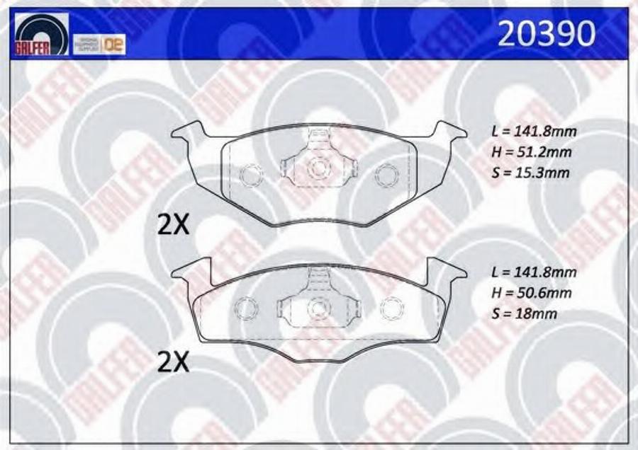 Galfer 20390 - Гальмівні колодки, дискові гальма autocars.com.ua