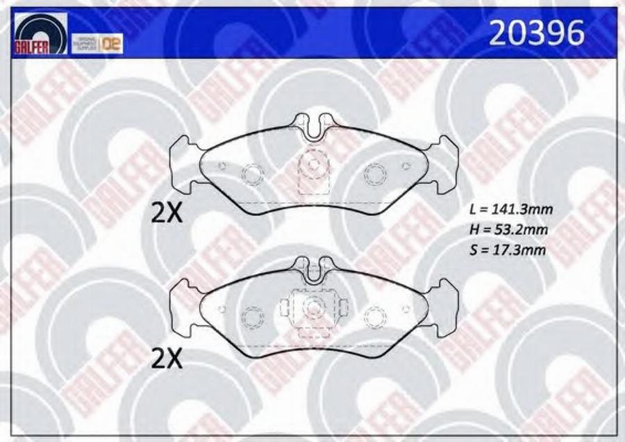 Galfer 20396 - Гальмівні колодки, дискові гальма autocars.com.ua