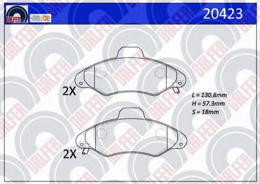 Galfer 20423 - Гальмівні колодки, дискові гальма autocars.com.ua