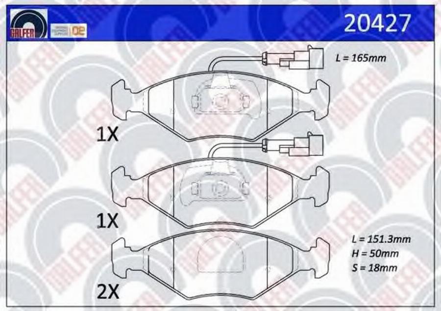 Galfer 20427 - Тормозные колодки, дисковые, комплект autodnr.net