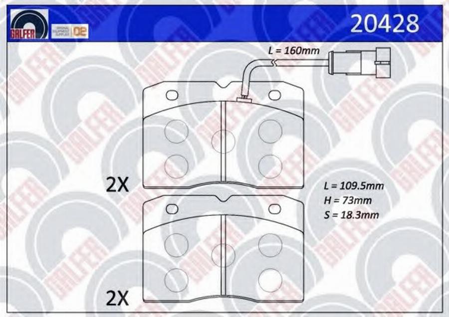 Galfer 20428 - Гальмівні колодки, дискові гальма autocars.com.ua