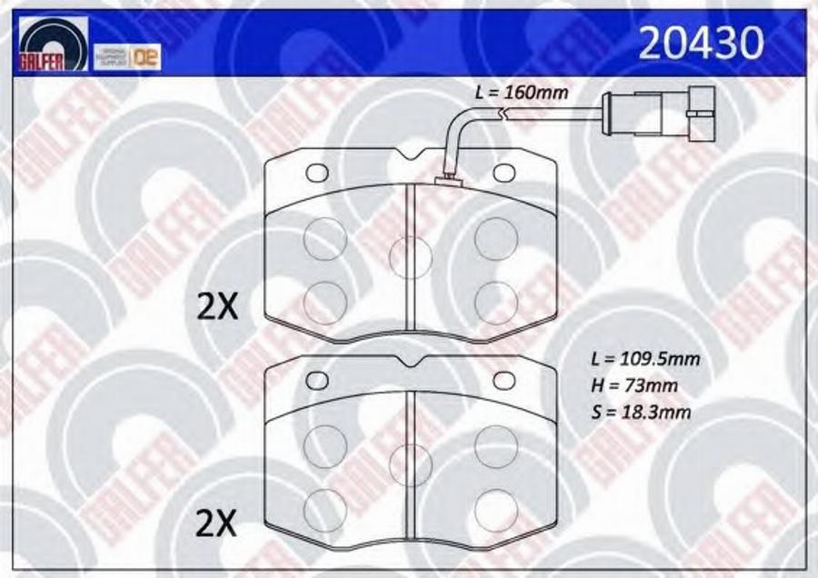 Galfer 20430 - Гальмівні колодки, дискові гальма autocars.com.ua