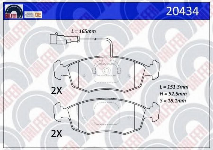 Galfer 20434 - Тормозные колодки, дисковые, комплект autodnr.net