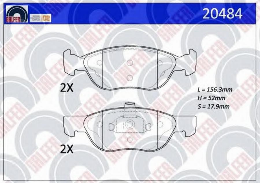 Galfer 20484 - Тормозные колодки, дисковые, комплект avtokuzovplus.com.ua