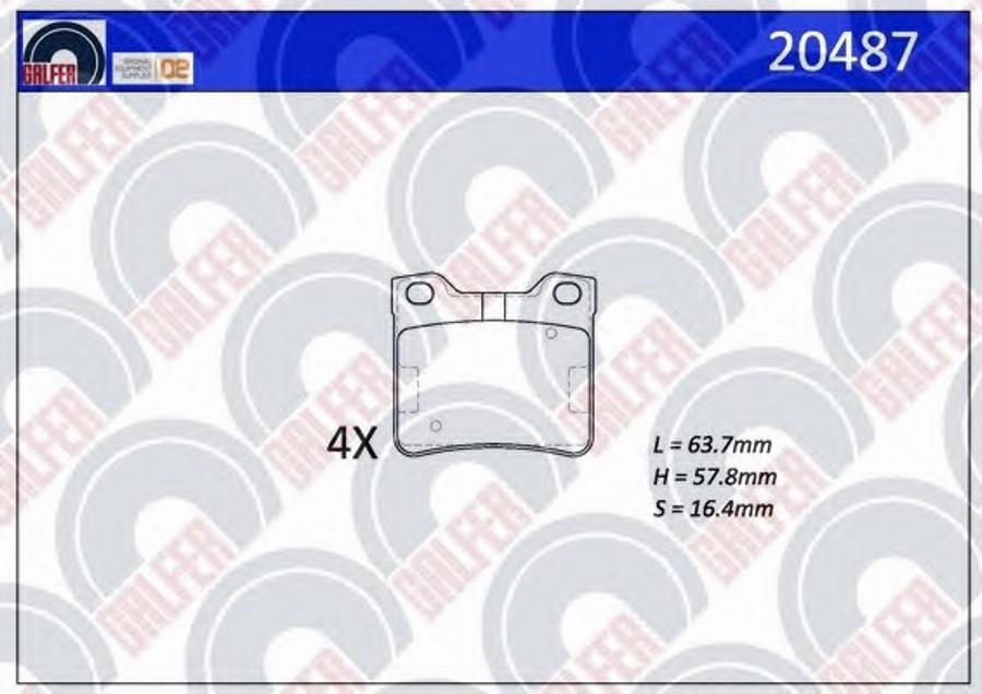 Galfer 20487 - Тормозные колодки, дисковые, комплект avtokuzovplus.com.ua