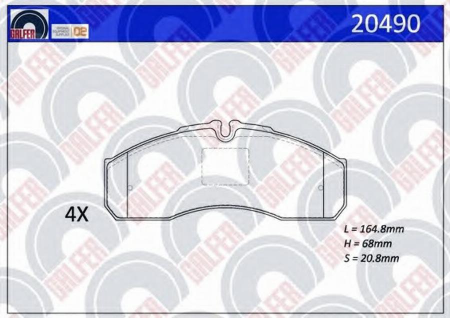 Galfer 20490 - Тормозные колодки, дисковые, комплект avtokuzovplus.com.ua