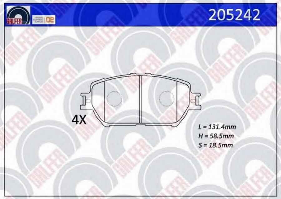 Galfer 205242 - Тормозные колодки, дисковые, комплект autodnr.net