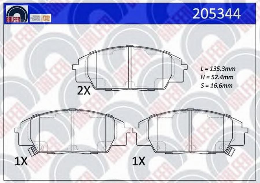 Galfer 205344 - Тормозные колодки, дисковые, комплект autodnr.net