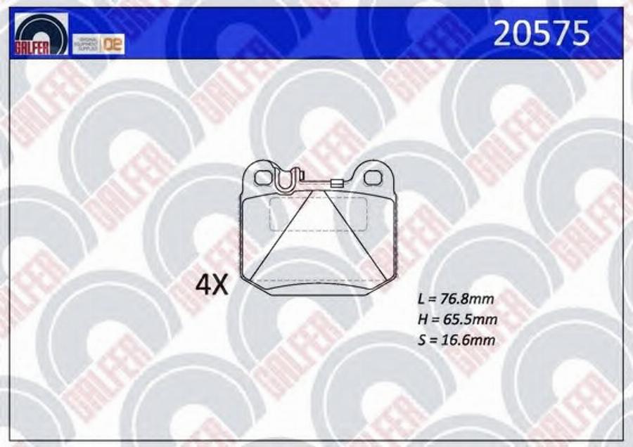 Galfer 20575 - Гальмівні колодки, дискові гальма autocars.com.ua