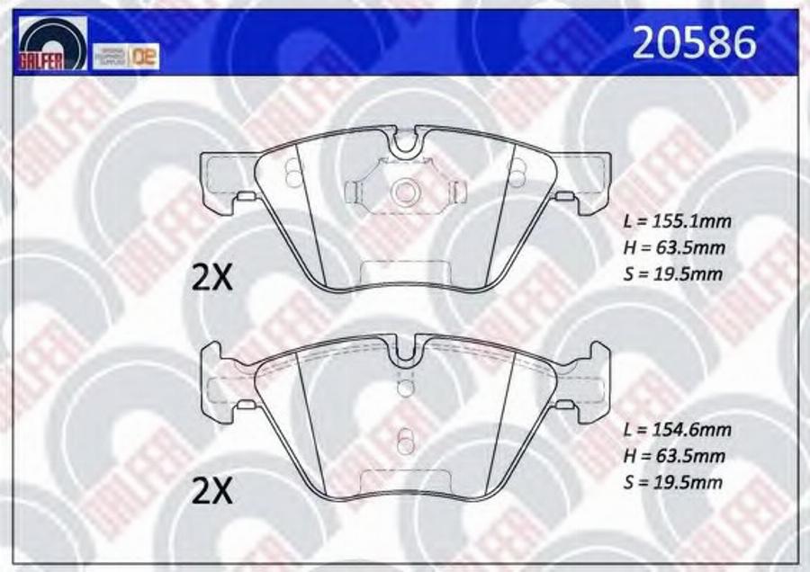 Galfer 20586 - Тормозные колодки, дисковые, комплект autodnr.net