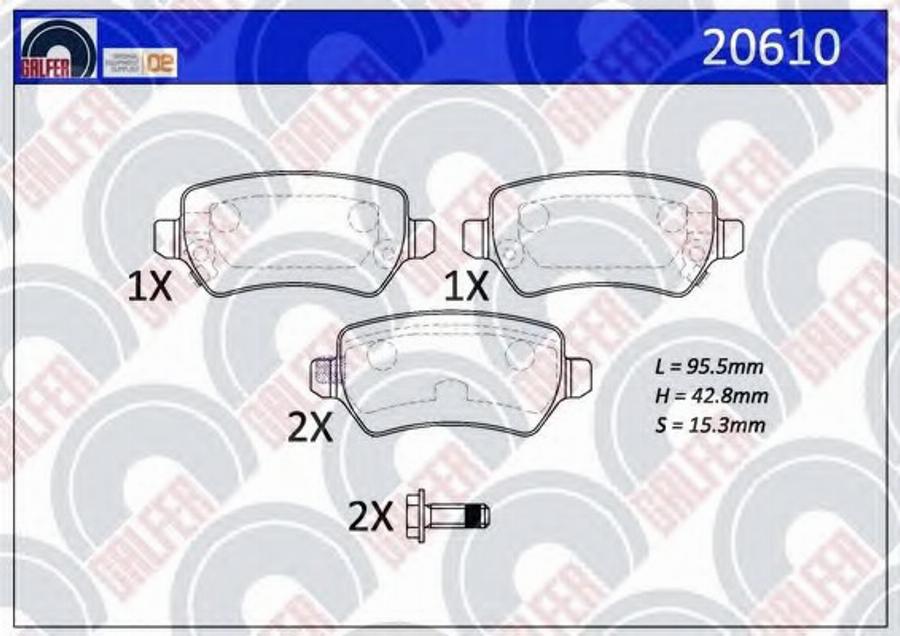 Galfer 20610 - Гальмівні колодки, дискові гальма autocars.com.ua