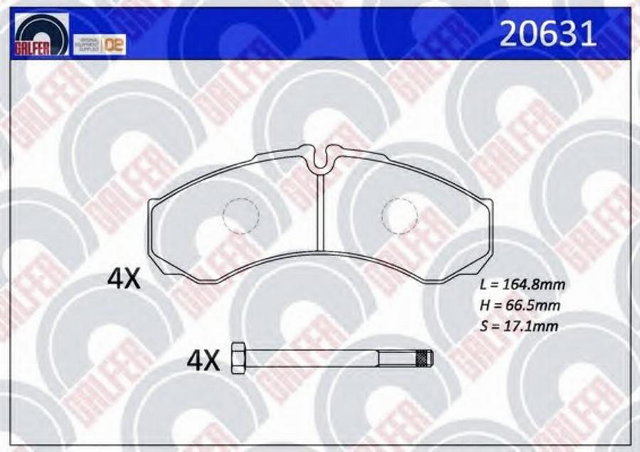 Galfer 20631 - Тормозные колодки, дисковые, комплект avtokuzovplus.com.ua