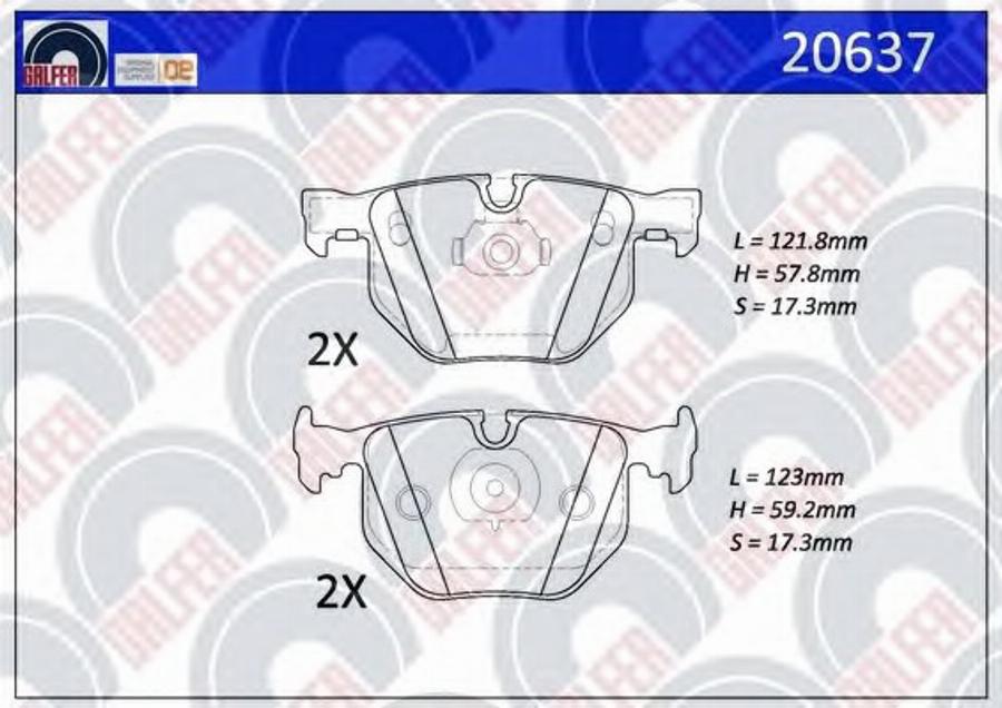 Galfer 20637 - Тормозные колодки, дисковые, комплект autodnr.net