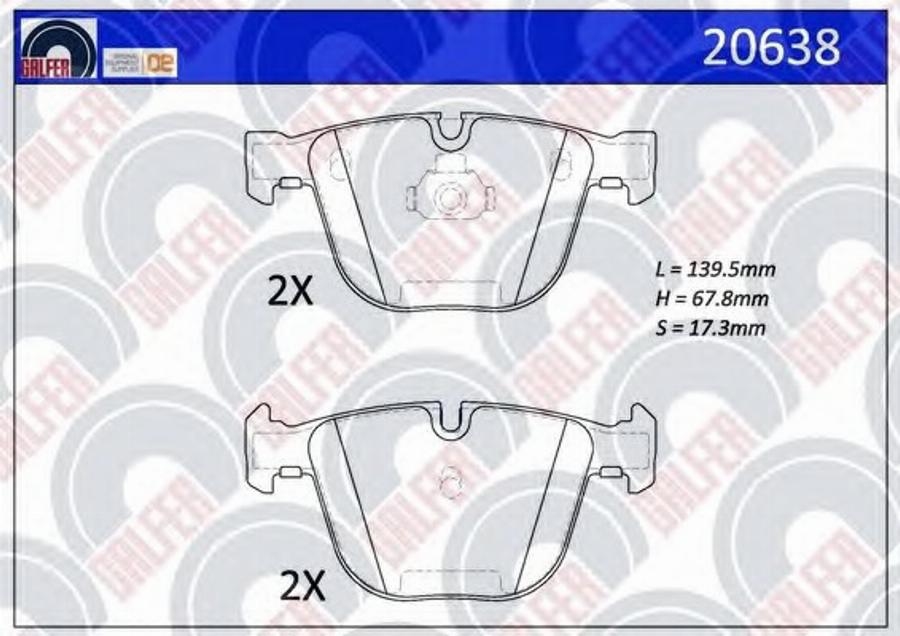 Galfer 20638 - Гальмівні колодки, дискові гальма autocars.com.ua