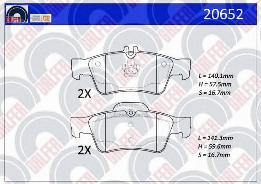 Galfer 20652 - Тормозные колодки, дисковые, комплект autodnr.net