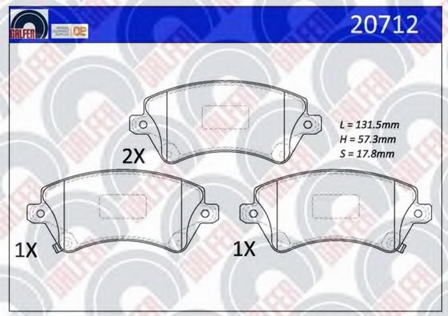 Galfer 20712 - Гальмівні колодки, дискові гальма autocars.com.ua