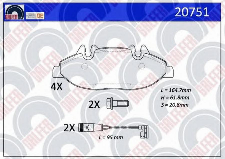 Galfer 20751 - Гальмівні колодки, дискові гальма autocars.com.ua