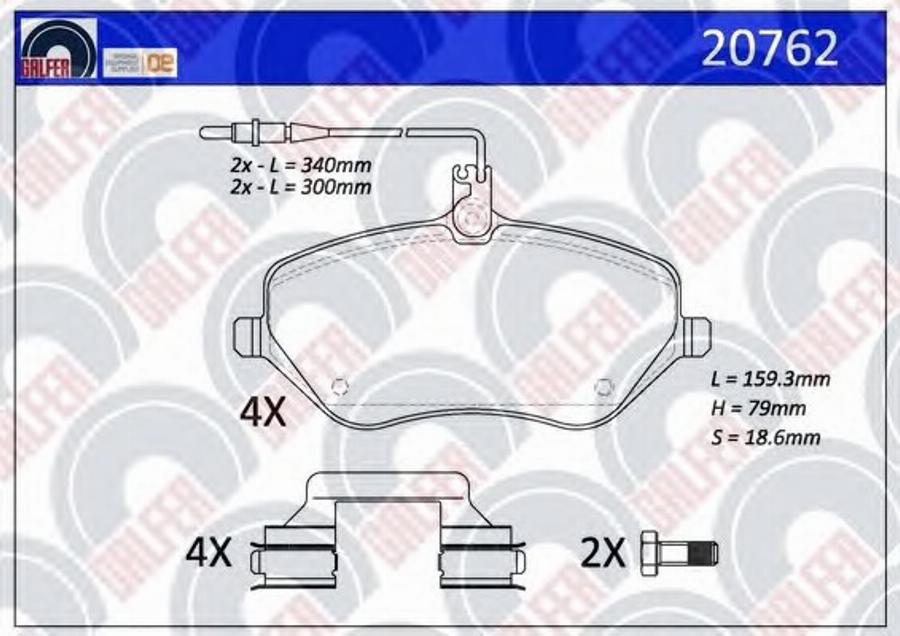 Galfer 20762 - Тормозные колодки, дисковые, комплект avtokuzovplus.com.ua