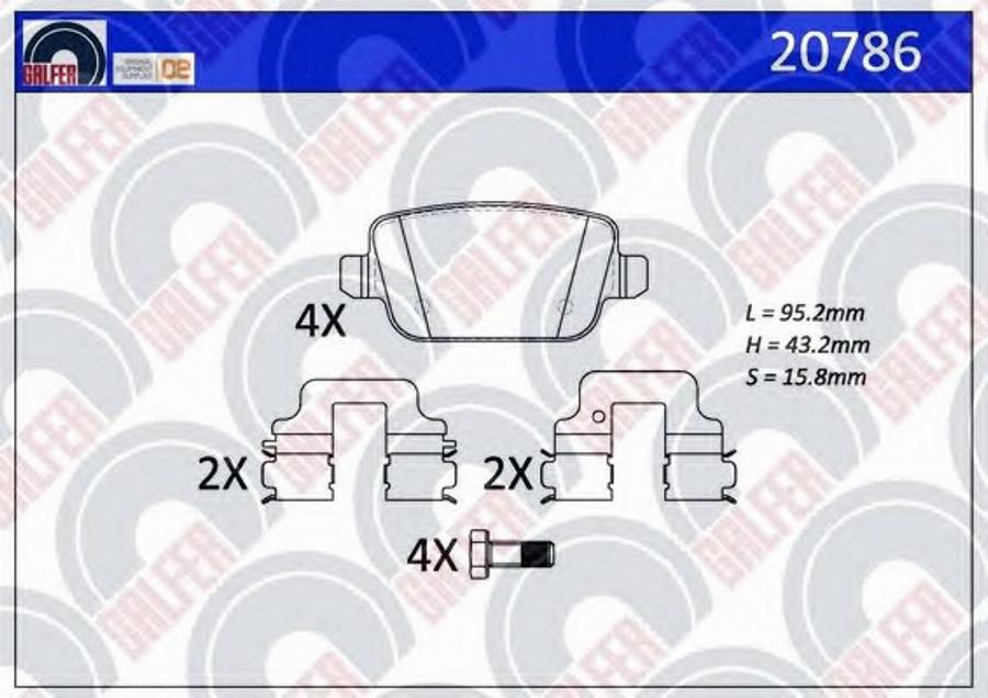 Galfer 20786 - Гальмівні колодки, дискові гальма autocars.com.ua